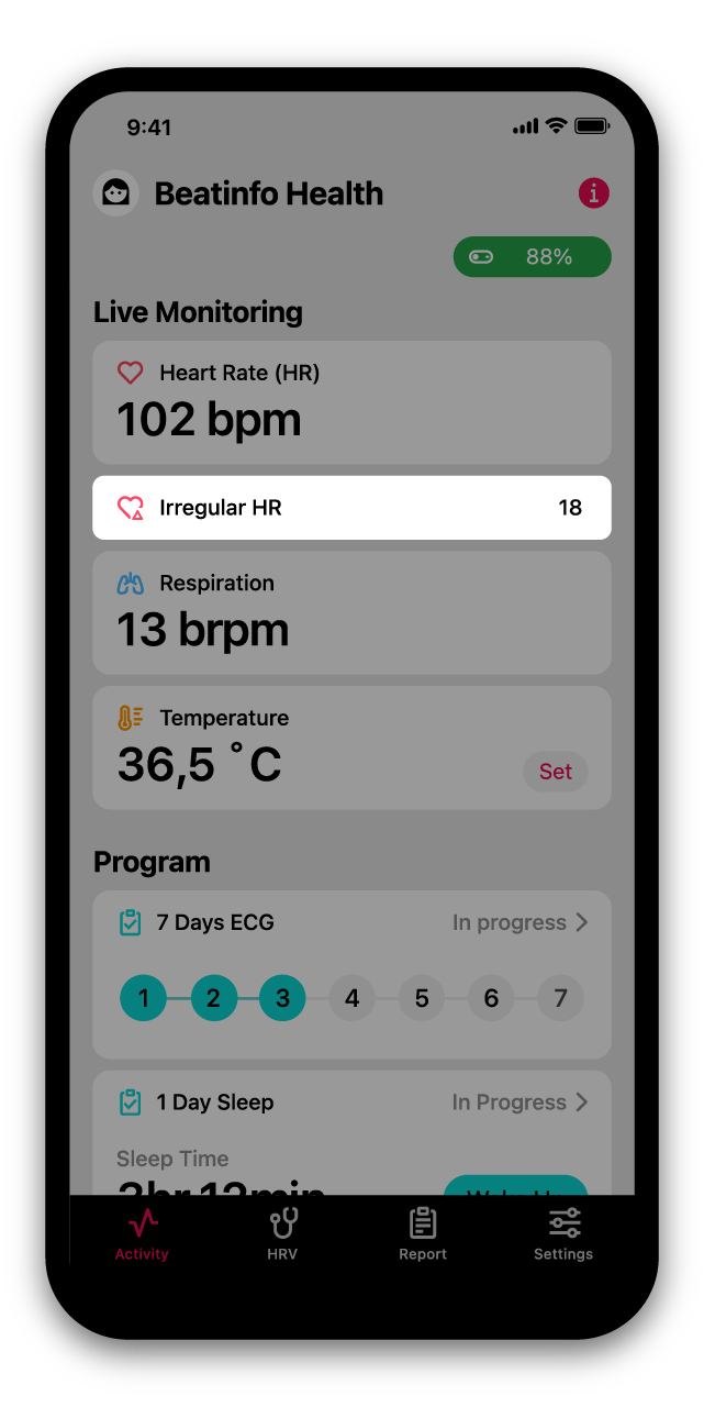 BEATINFO Health App - Irregular Heart Rate Detection